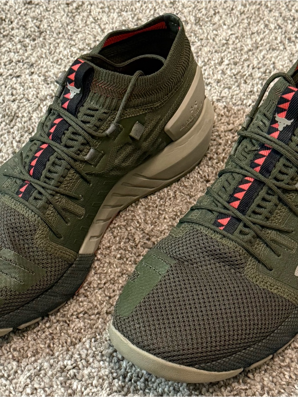 The Rock Under Armour Hovr Olive Green Athletic Shoes